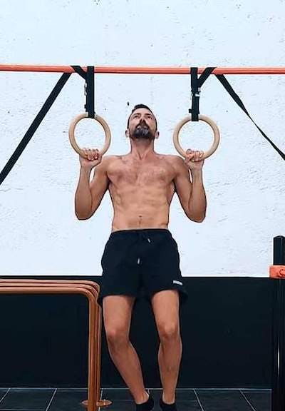 Prone pull ups on rings