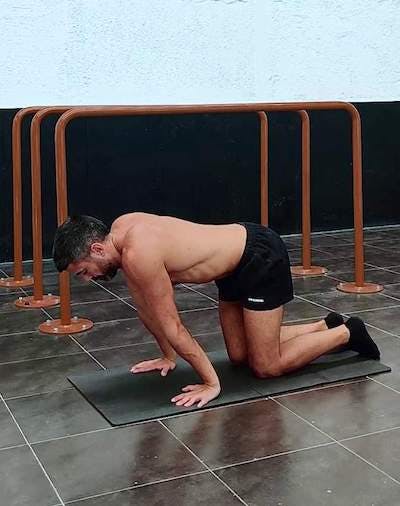 Wrists extensions stretch on the floor
