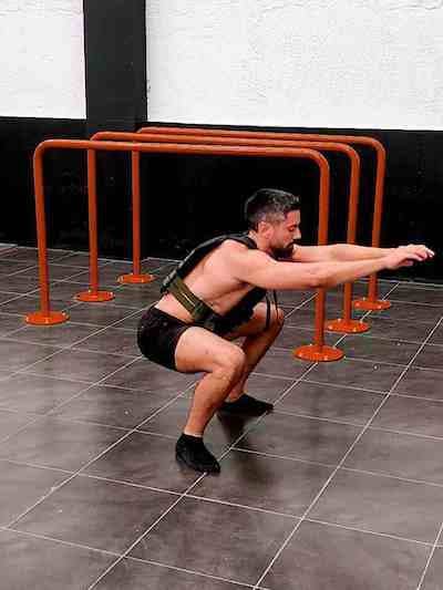 Explosive weighted squats