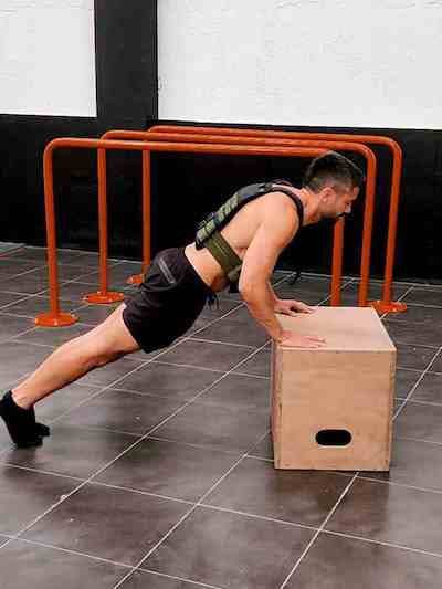 Incline weighted push-ups