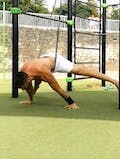 Straddle planche with elastic band
